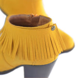 2 IN 1 FRINGE BOOTS MUSTARD