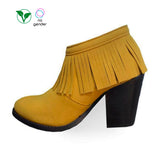 2 IN 1 FRINGE BOOTS MUSTARD